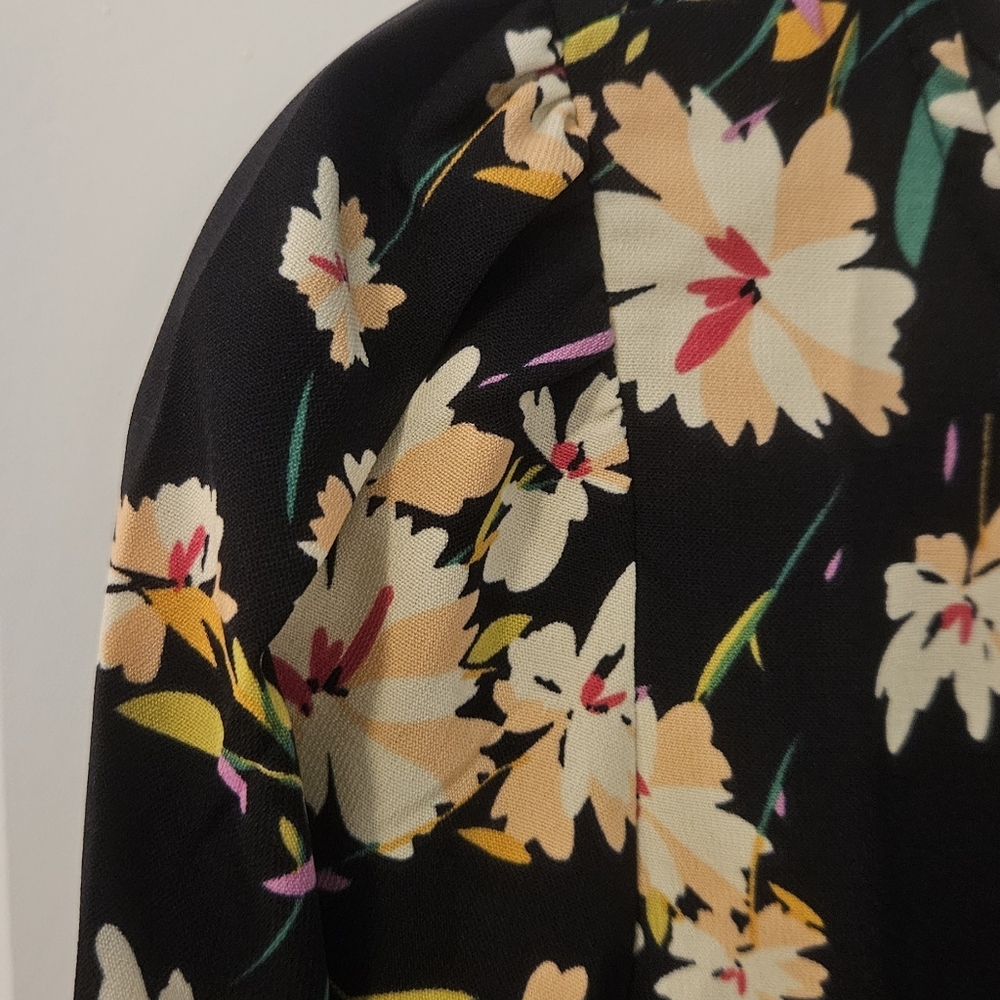 Lulu's Dark Navy Floral Long Sleeve Dress Size LG - Picture 3 of 6